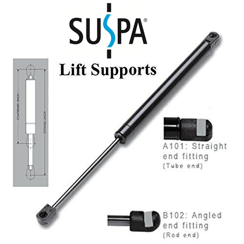 Suspa C16-09209 16in Gas Prop Quantity Force 38 Lbs Per Prop Tonneau Cover Lift Supports Camper Rear Window Window Lift Support 2 Made in USA by Suspa